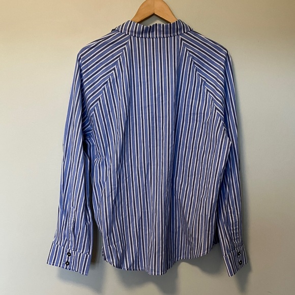 NWT Evereve Everly Blue & White Striped Shirt - Picture 8 of 12